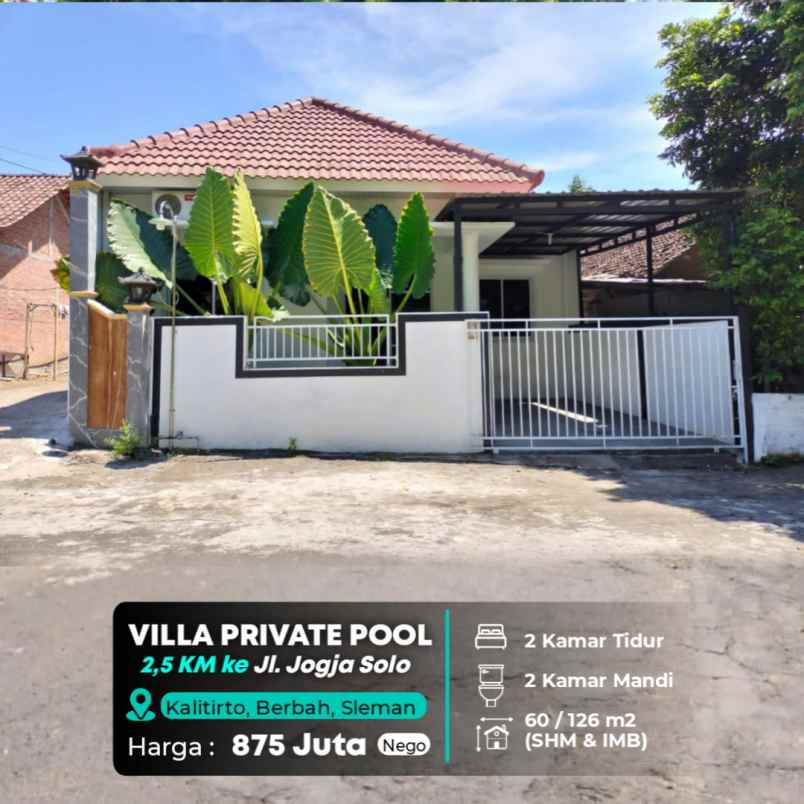 dijual villa berbah