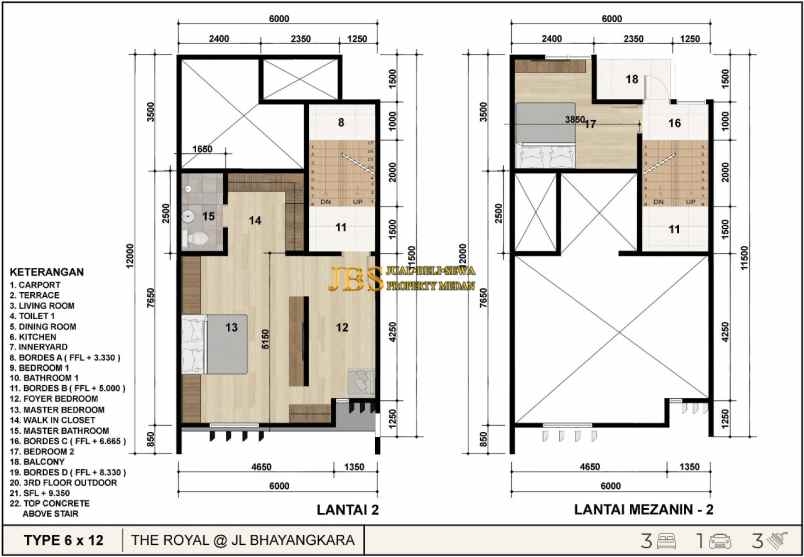 dijual villa komplek the royal jalan