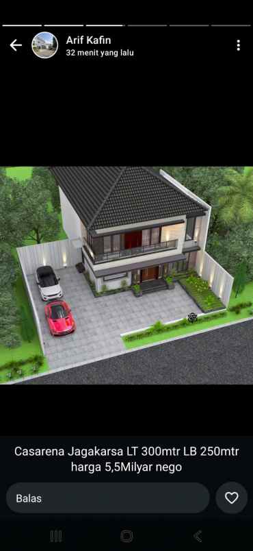 jual rumah classic modern dalam komplek di jagakarsa