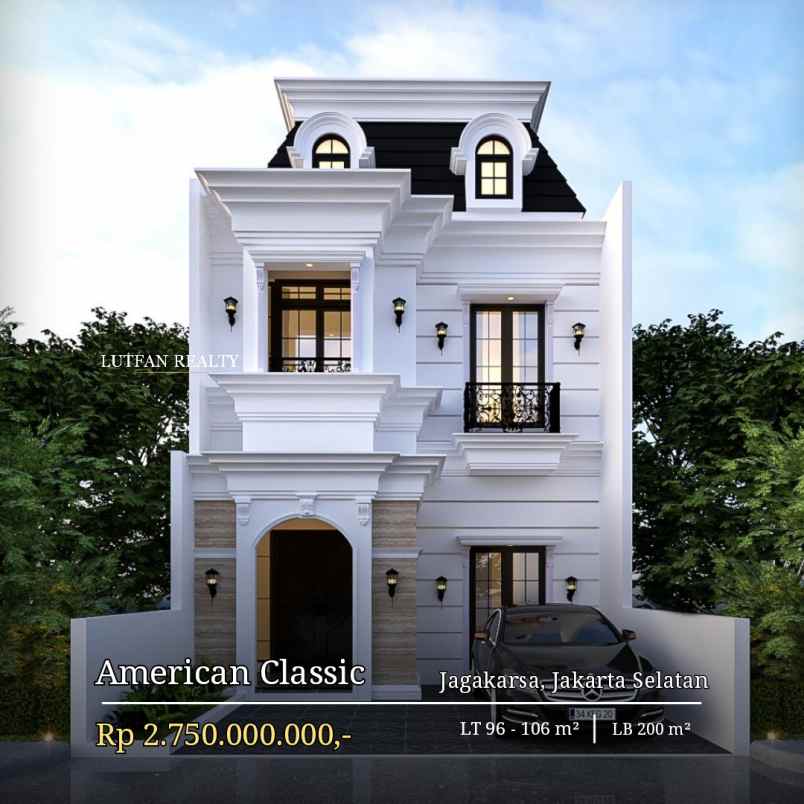 rumah american style jagakarsa dalam komplek