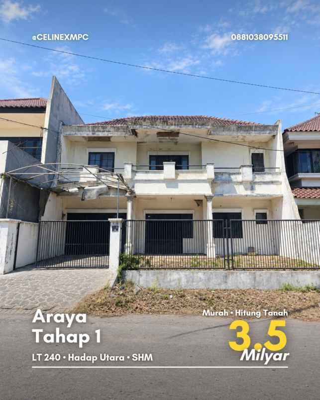 rumah araya tahap 1 murah hitung tanah row 3 mobil