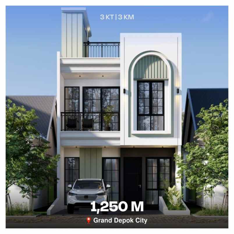 rumah mewah area grand depok city dekat alun alun