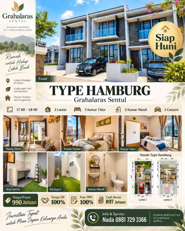 rumah ready siap huni sentul bogor tanpa dp