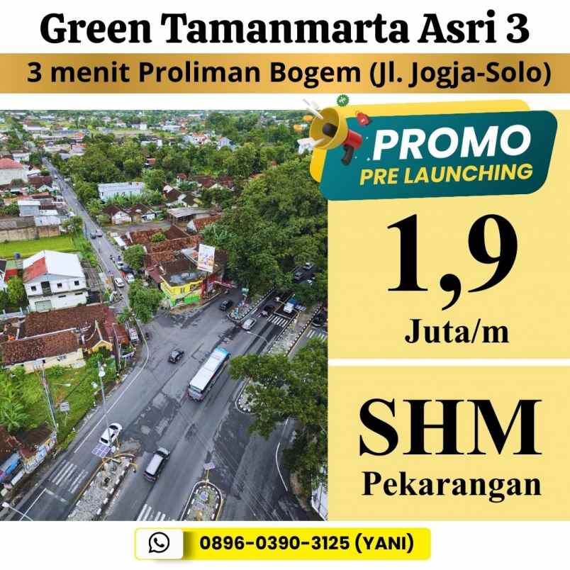 tanah 3 menit dari proliman bogem jalan jogja solo