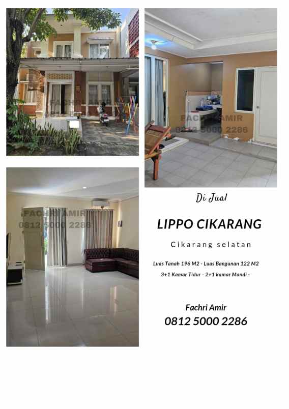 dijual murah rumah hook 2 lantai lippo cikarang
