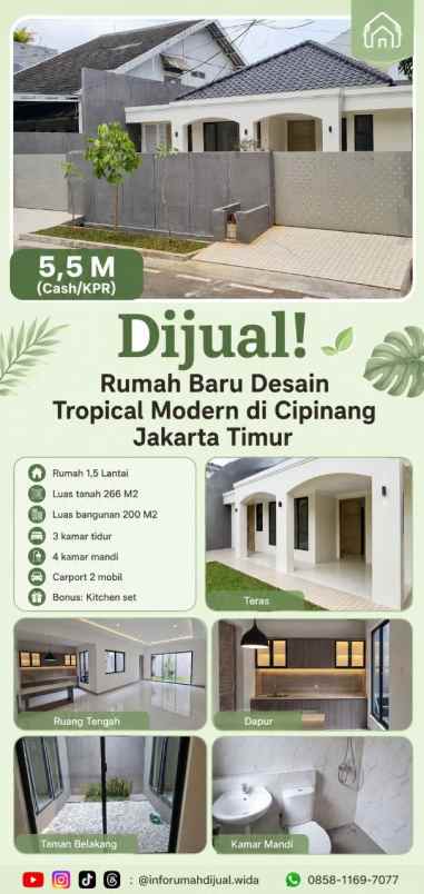 dijual rumah baru tanah luas di cipinang jakarta timur