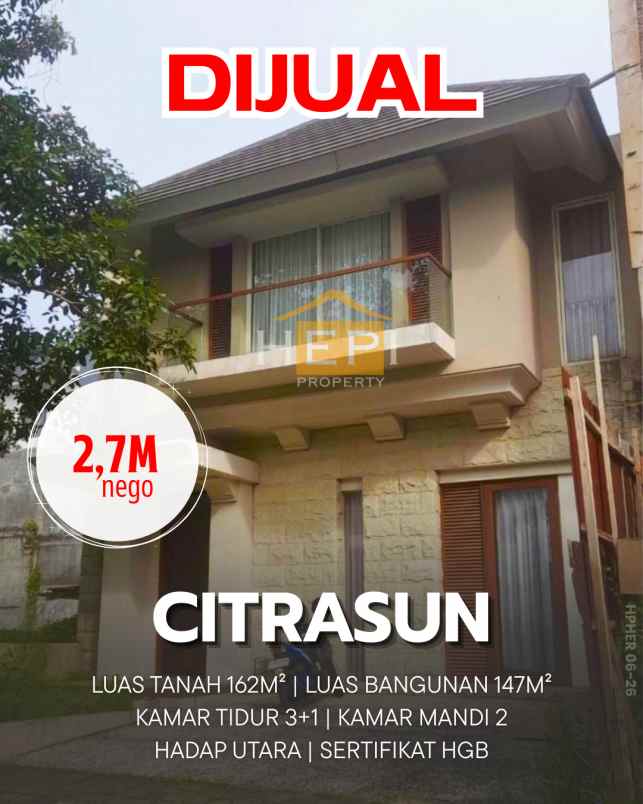 dijual rumah di citrasun ngesrep banyumanik semarang