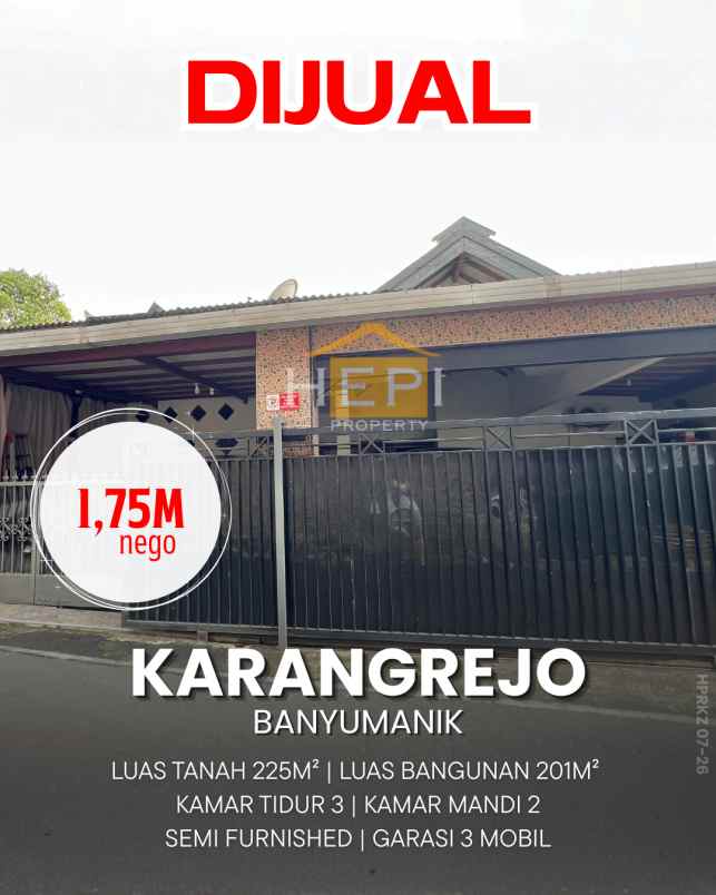 dijual rumah di karangrejo banyumanik semarang