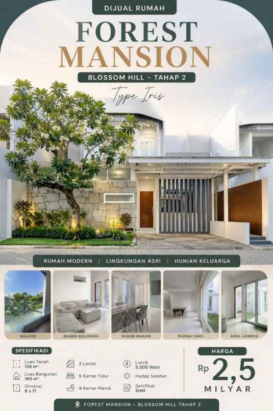 dijual rumah jalan forest mansion
