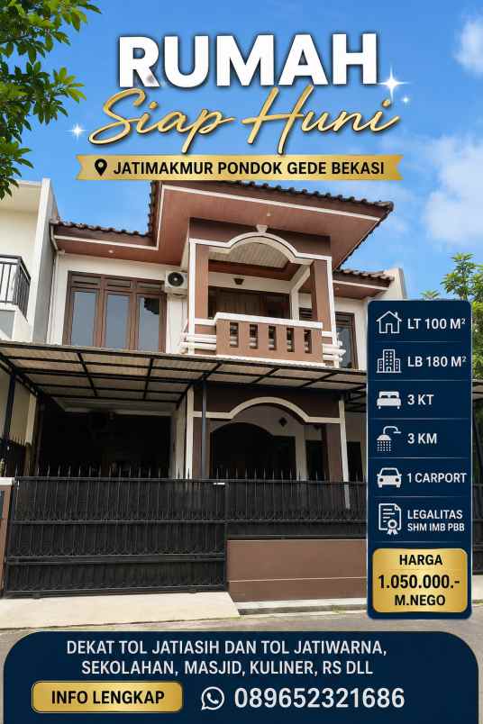 dijual rumah jatimakmur pondok gede bekasi