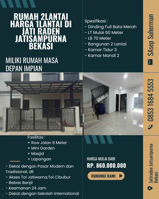 dijual rumah jatisampurna kota bekasi