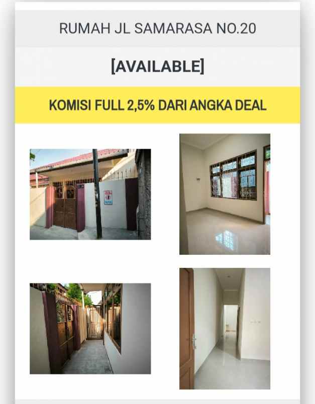 dijual rumah jln sama rasa angke