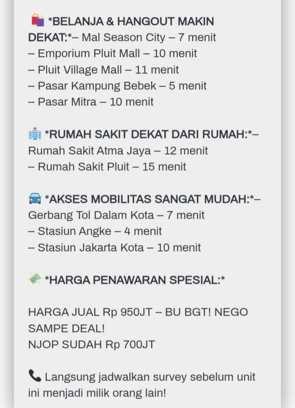 dijual rumah jln sama rasa angke