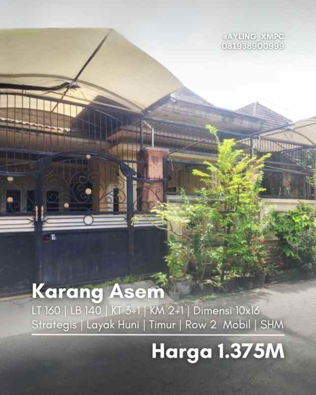 dijual rumah karang asem
