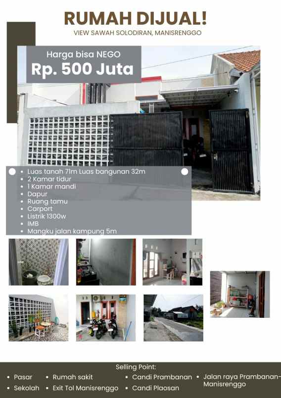 dijual rumah solodiran