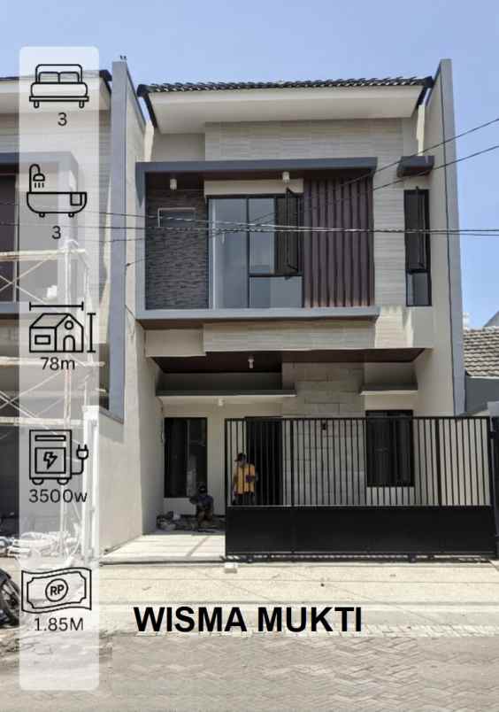 dijual rumah wisma mukti klampis