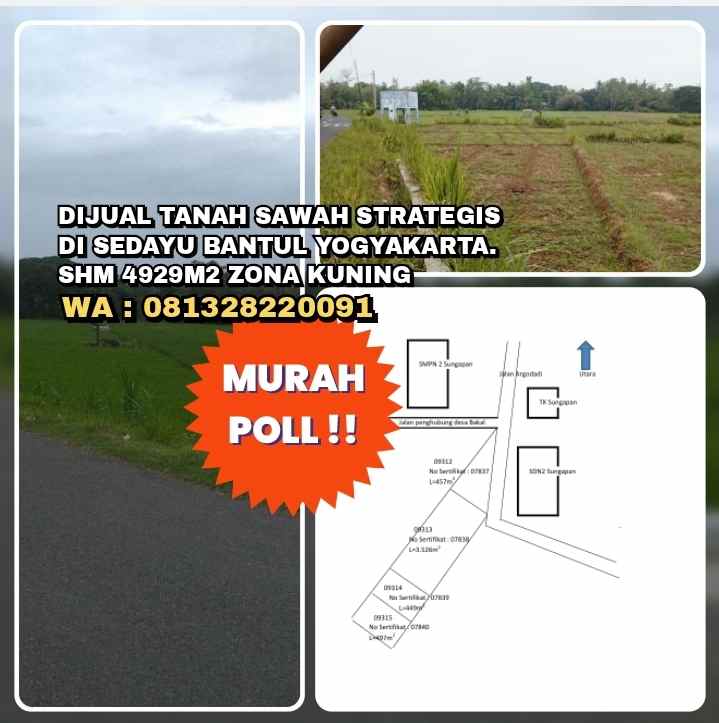 dijual tanah argodadi sedayu bantul