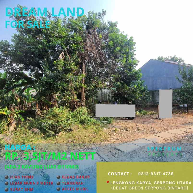 dijual tanah dekat green serpong