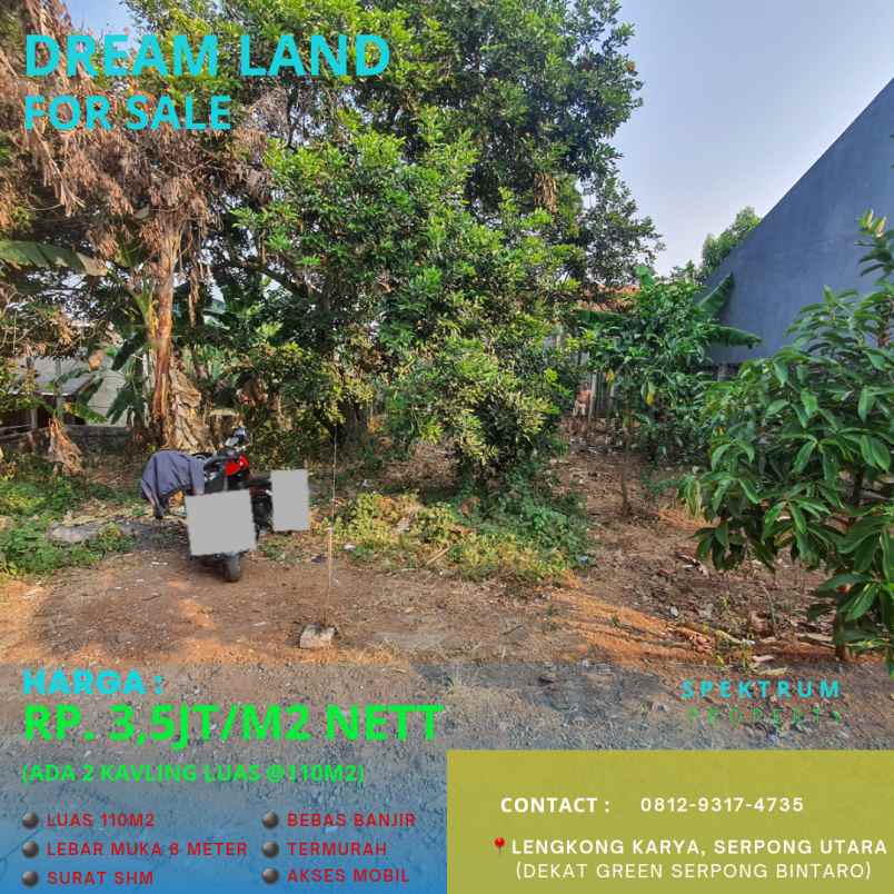 dijual tanah dekat green serpong