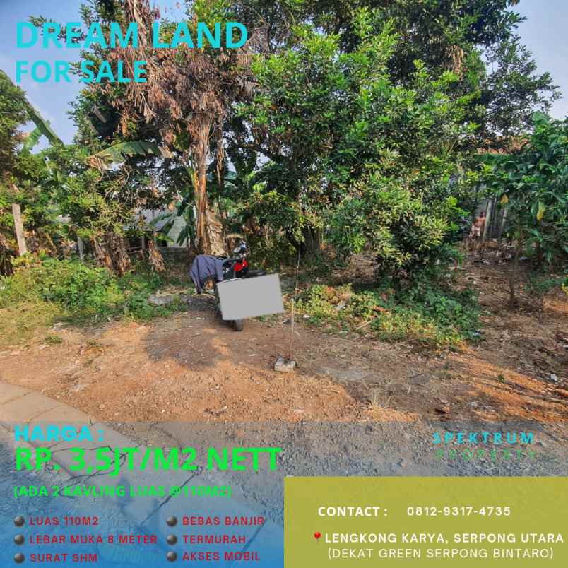 dijual tanah dekat green serpong