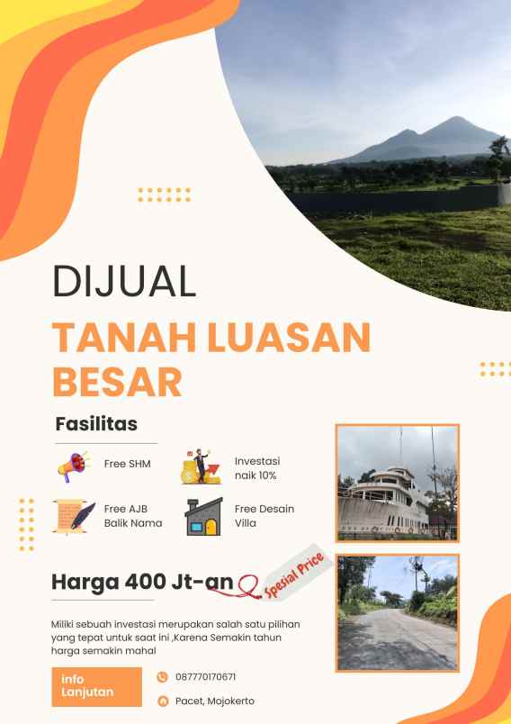 dijual tanah desa kembangbelor