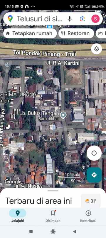 dijual tanah jl lebak bulus tengah