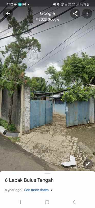 dijual tanah jl lebak bulus tengah