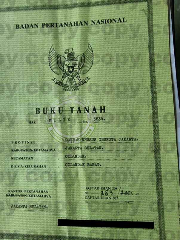 dijual tanah jl lebak bulus tengah