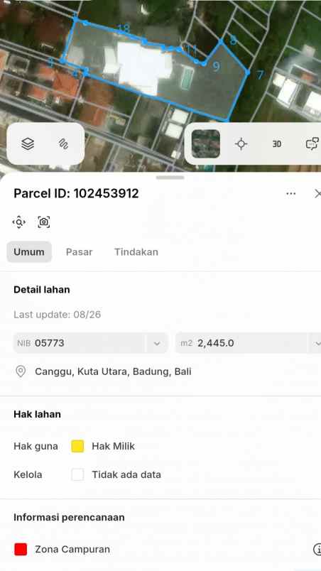 dijual tanah jl nelayan