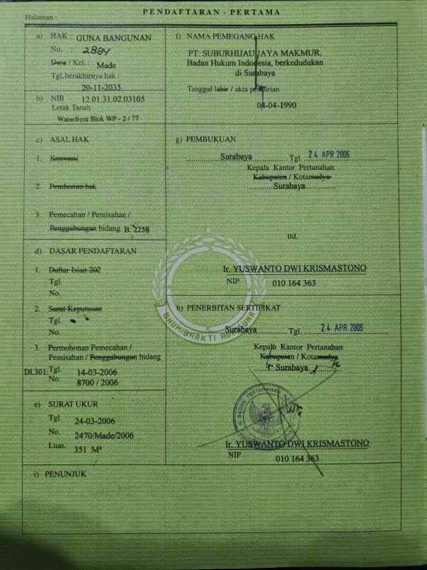 dijual tanah waterfront citraland