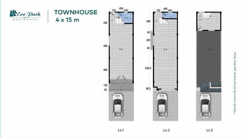 dijual villa komplek eco park residence