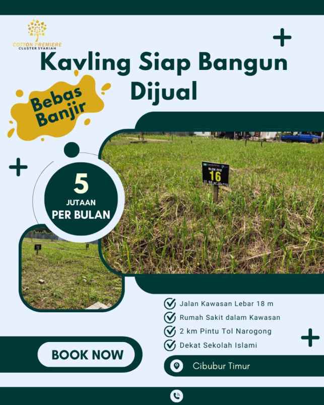 kavling siap bangun bisa di cicil di cileungsi bogor