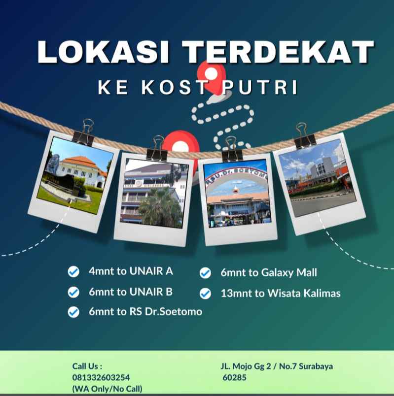 kos cewek mojo surabaya nyaman strategis terjangkau