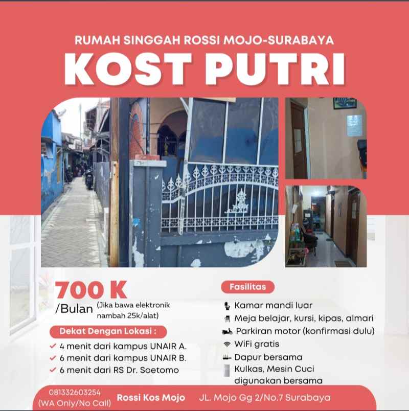 kos cewek mojo surabaya nyaman strategis terjangkau