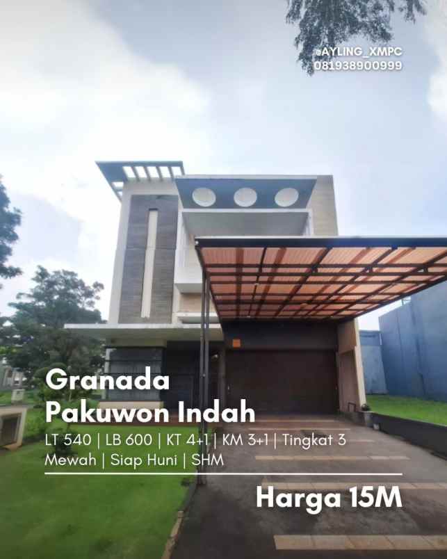 rumah granada pakuwon indah mewah siap huni