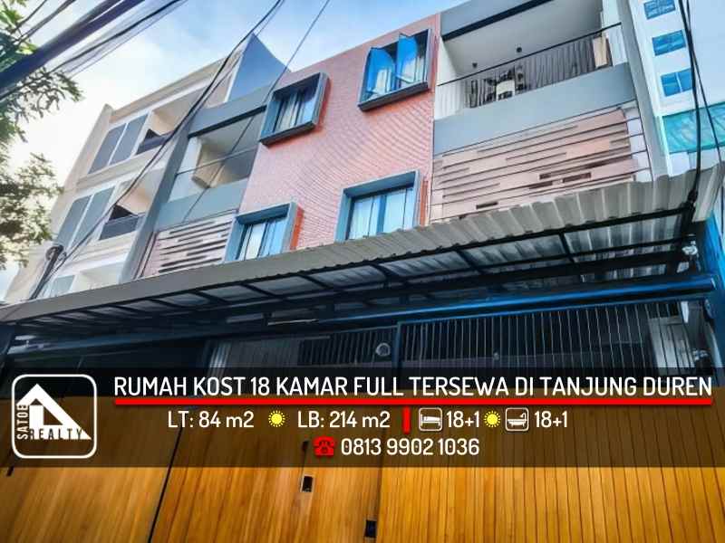 rumah kost eksklusif 18 kamar penuh di tanjung duren