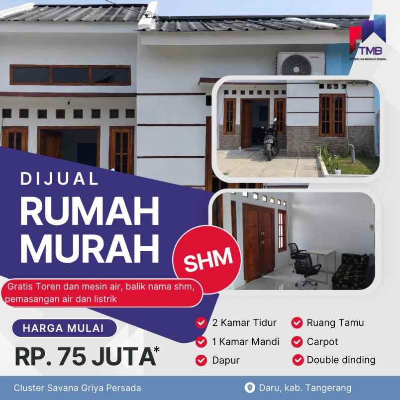 rumah minimalis bebas banjir 2 5 km ke stasiun daru