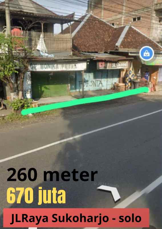 tanah di jalan raya sukoharjo solo