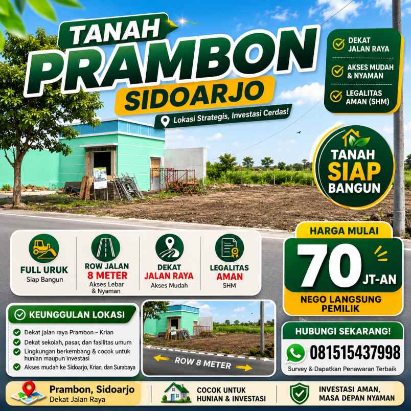 tanah murah prambon sidoarjo