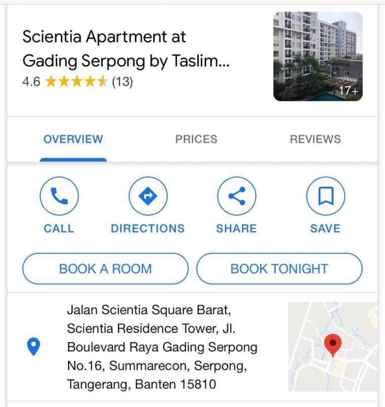 apartemen gading serpong banten
