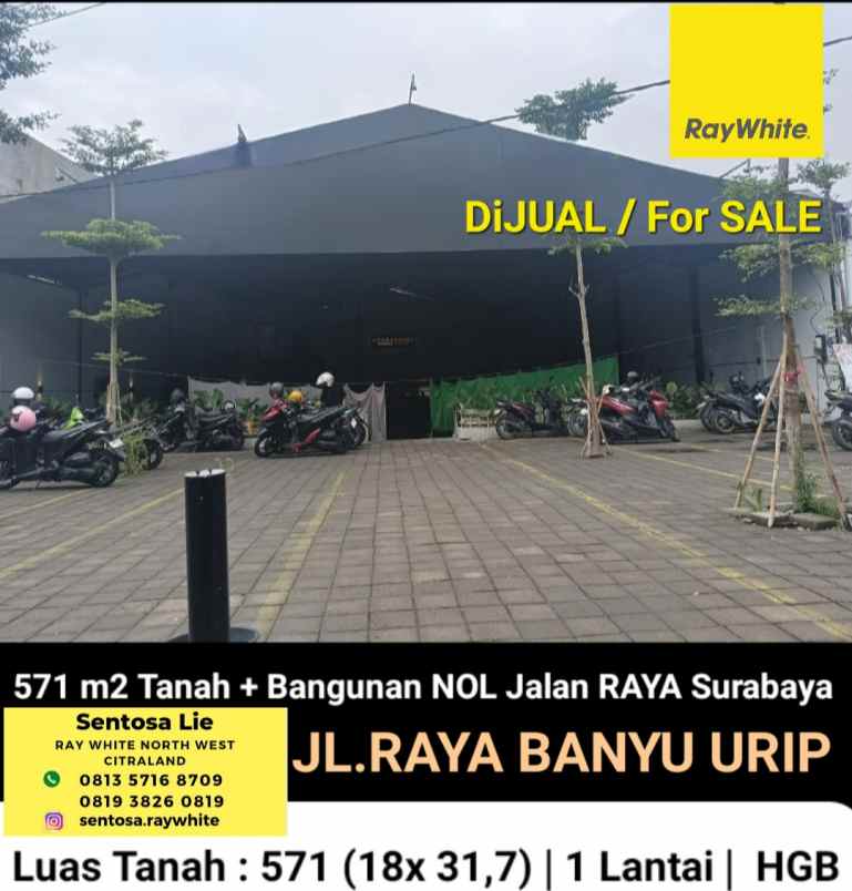 dijual ruko gudang kantor jalan raya banyu urip