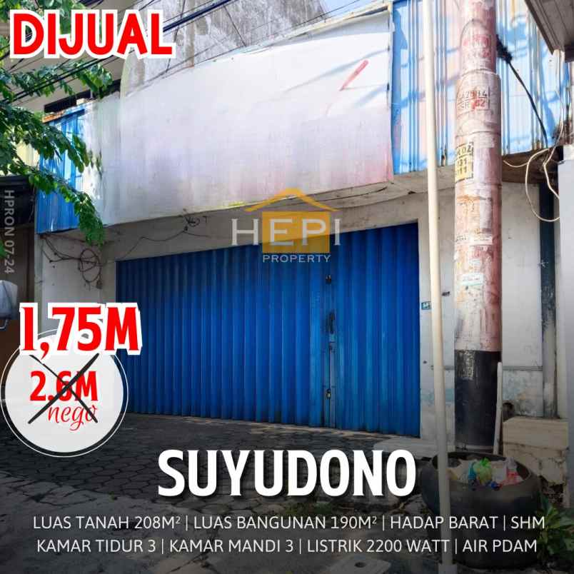 dijual ruko jalan suyudono semarang