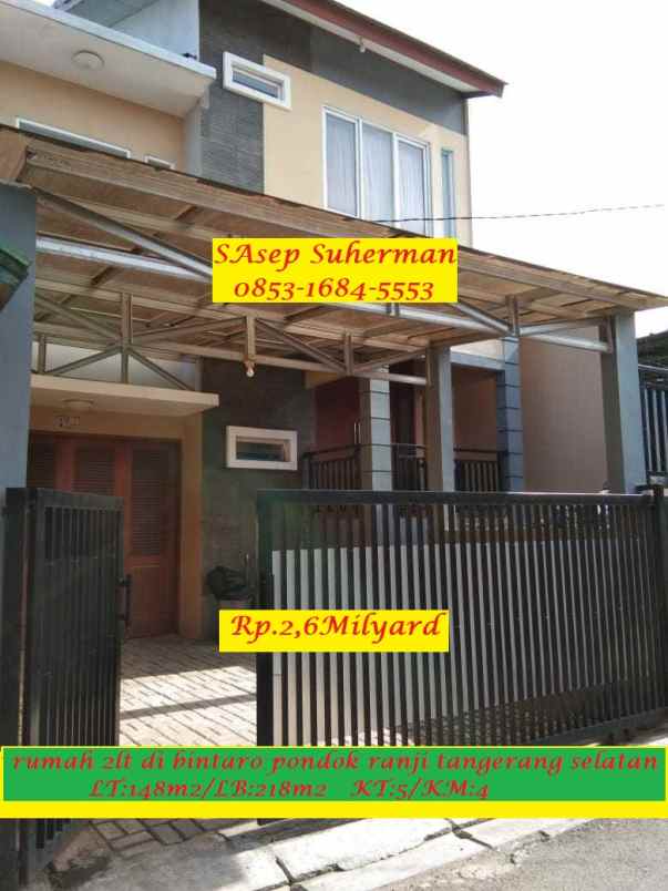 dijual rumah bintaro pondok ranji