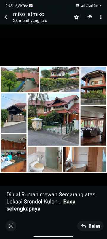 dijual rumah di srondol kulon semarang