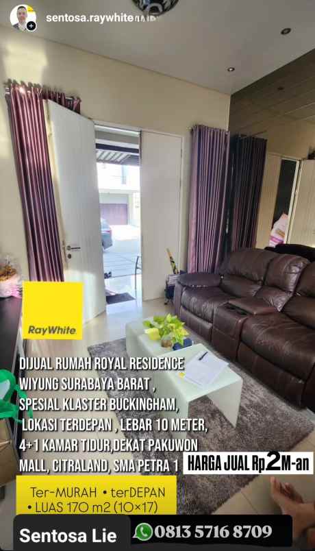 dijual rumah jalan royal residence