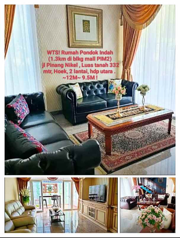 dijual rumah jl pinang nikel pondok indah