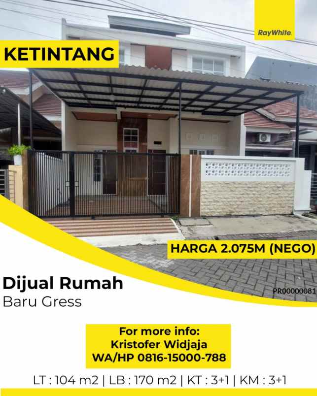 dijual rumah ketintang madya gayungan