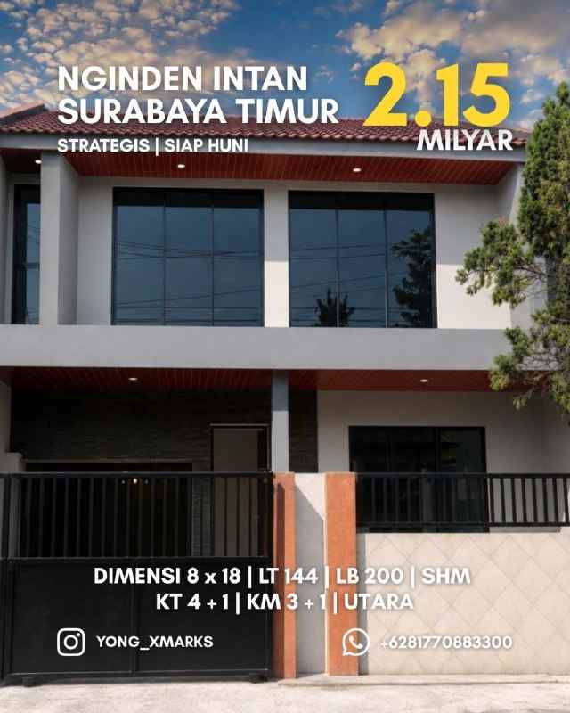 dijual rumah nginden intan