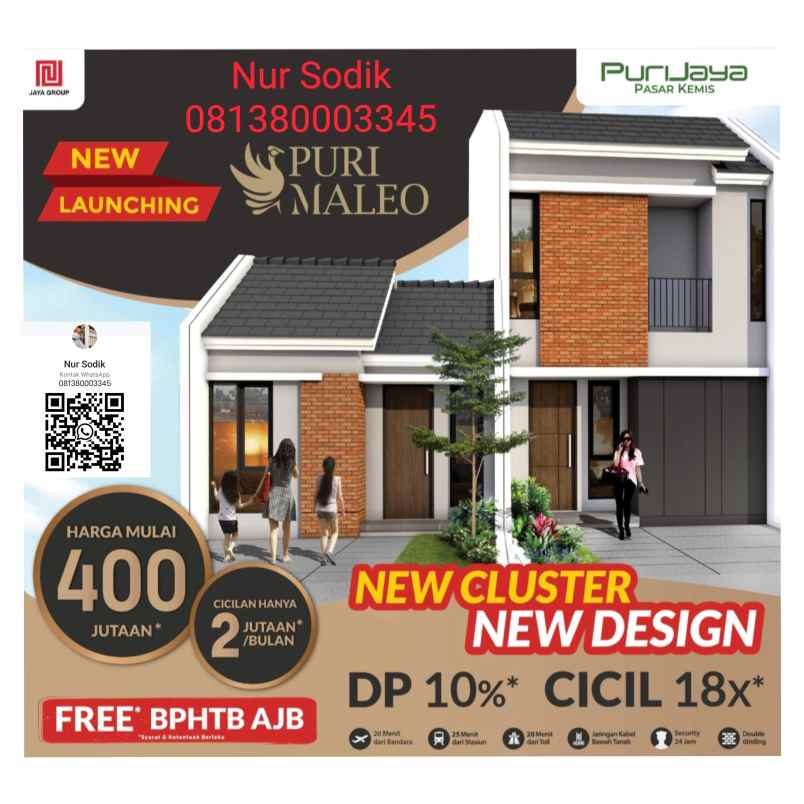 dijual rumah puri jaya pasar kemis