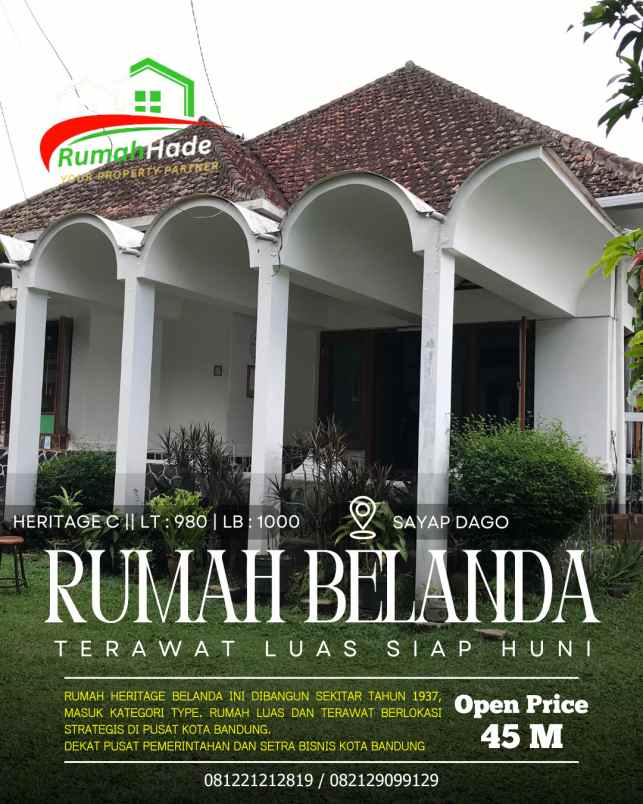 dijual rumah sayap dago